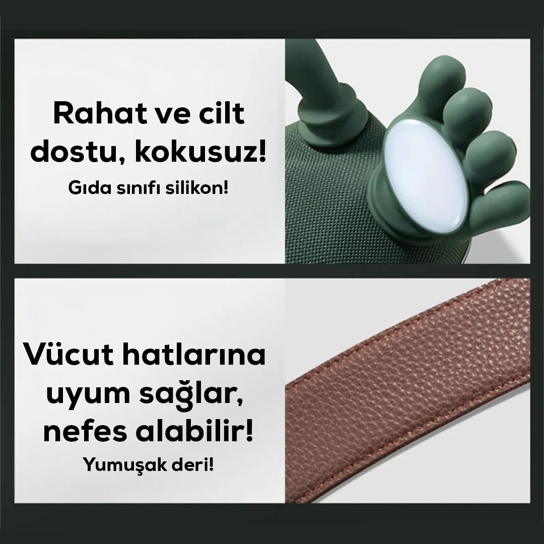 Isıtmalı El Şekilli Taşınabilir Şarjlı Masaj Aleti