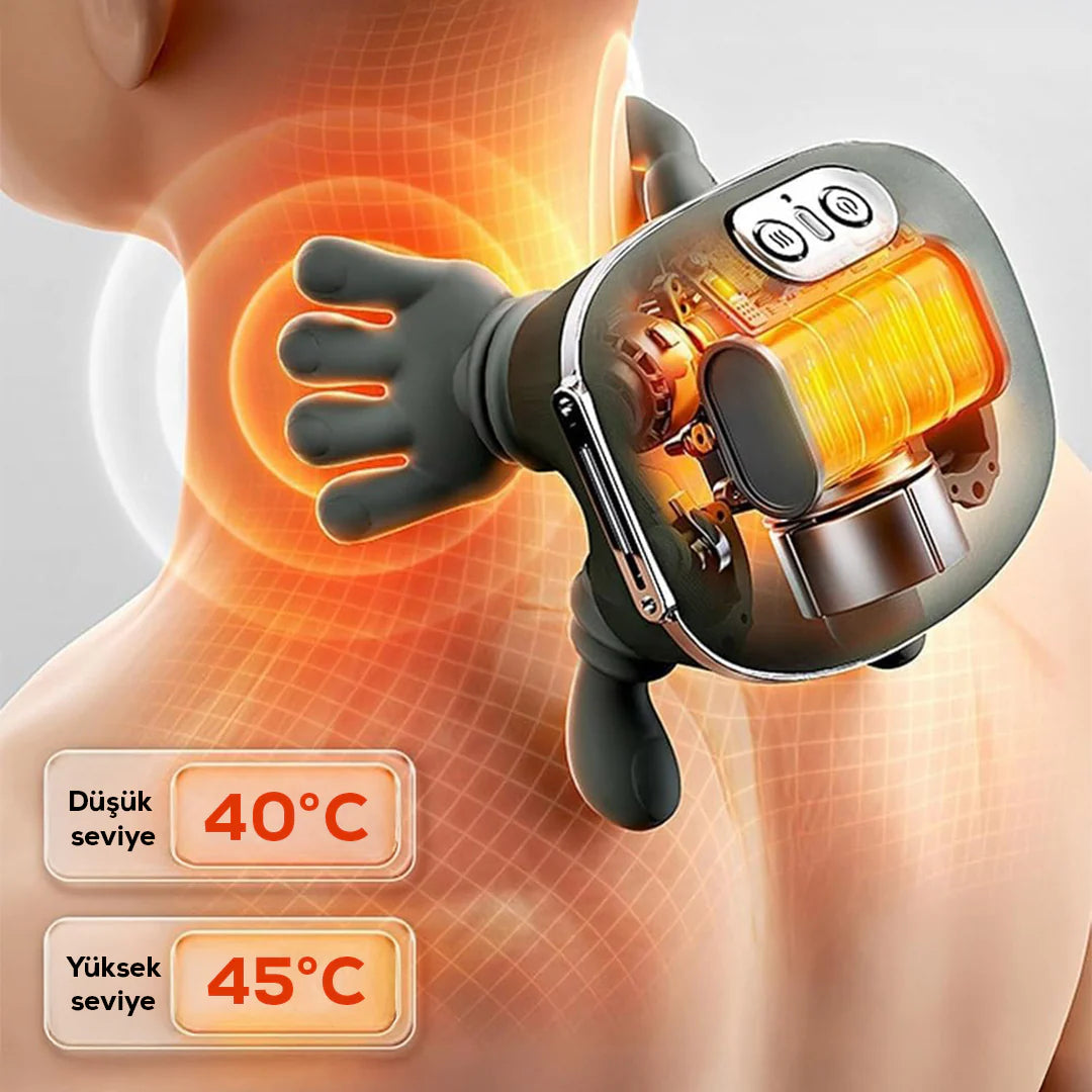 Isıtmalı El Şekilli Taşınabilir Şarjlı Masaj Aleti