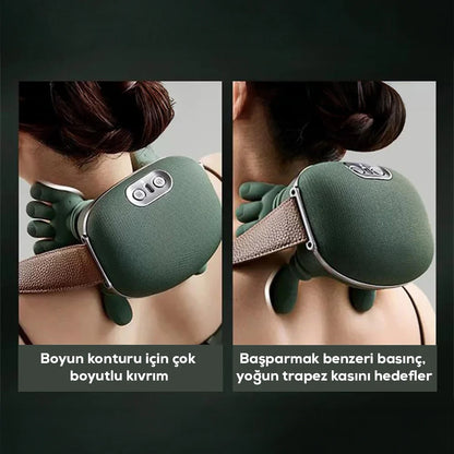 Isıtmalı El Şekilli Taşınabilir Şarjlı Masaj Aleti